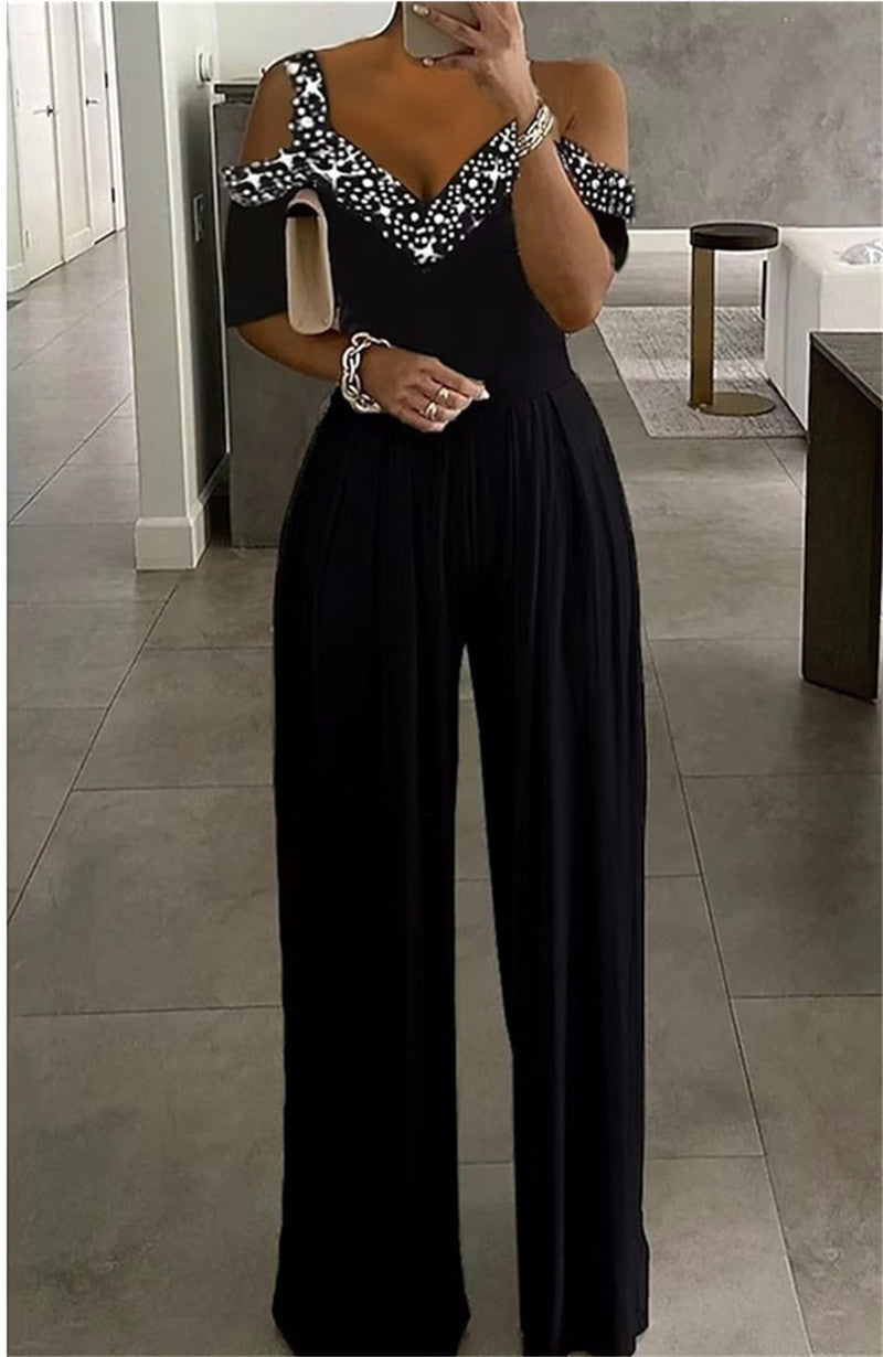 KIKIMORA Combinaison taille large à jambes larges