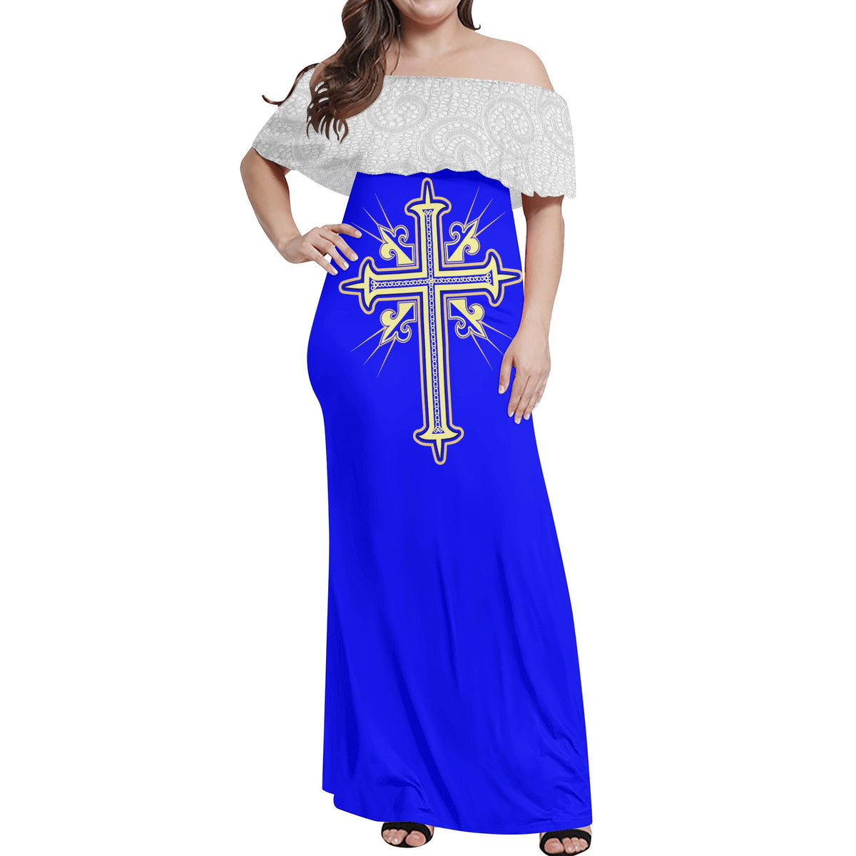 Robe longue à épaules dénudées