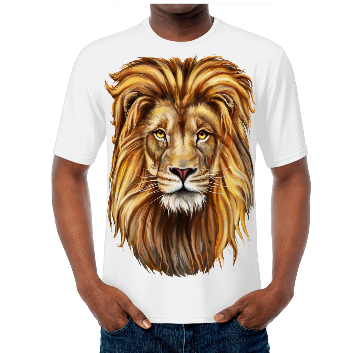 Men's All Over Print Lion Head T-shirt