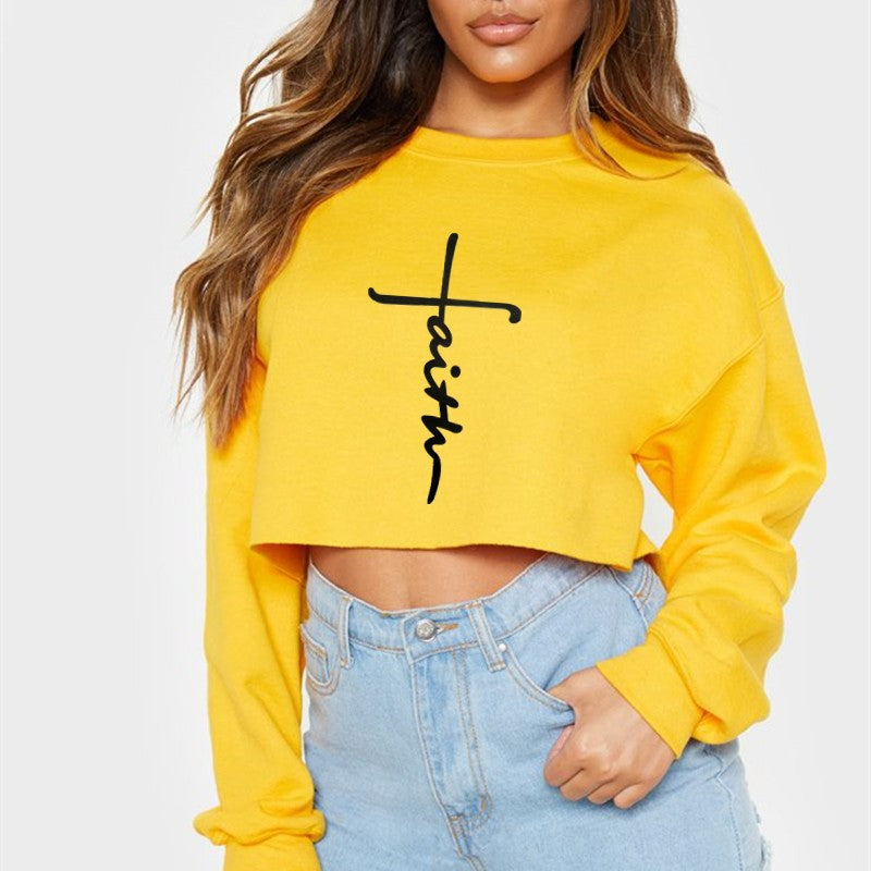 Street Style Letter Printing Long-sleeved Round-neck Pullover