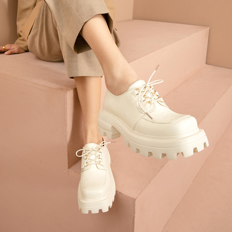 KIKIMORA – chaussures à plateforme et bout carré à talons épais