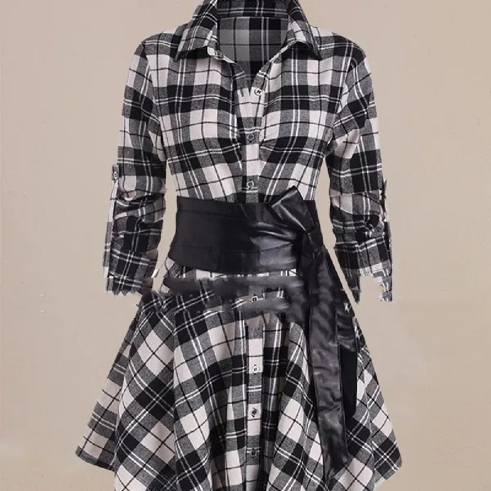 KIKIMORA Robe irrégulière avec ceinture à la taille