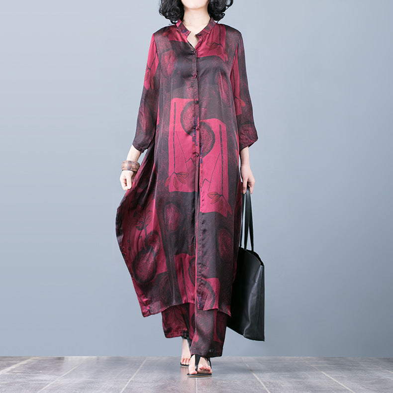 KIKIMORA Silk printed Suit