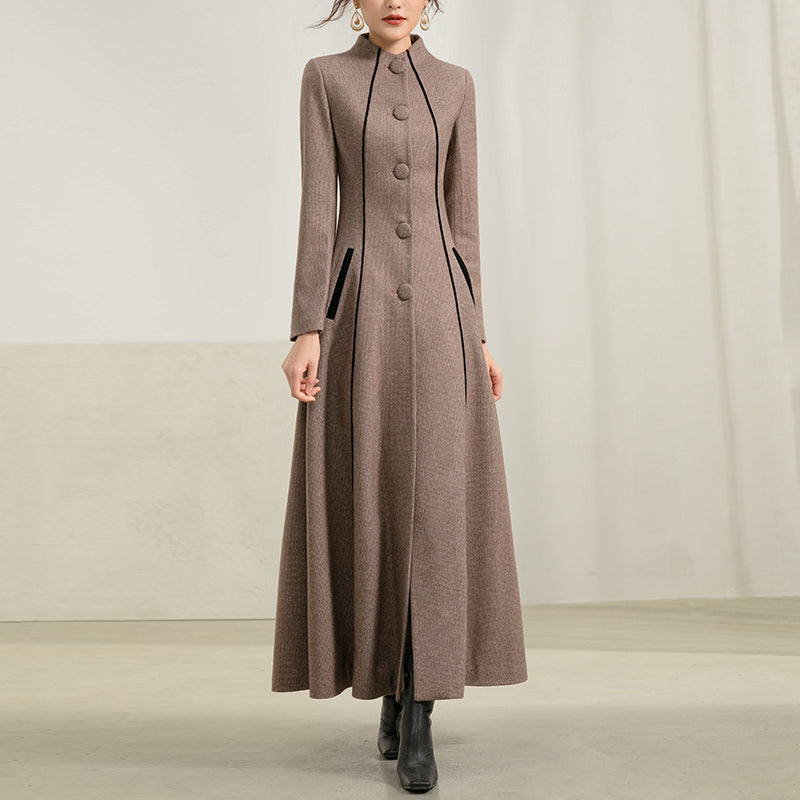 KIKIMORA Mid Length Versatile High-end Woolen Coat.