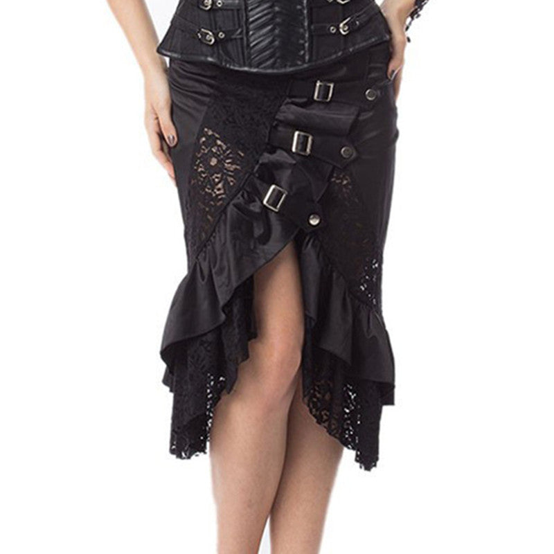 KIKIMORA Lace Punk Rock Gothic Skirt