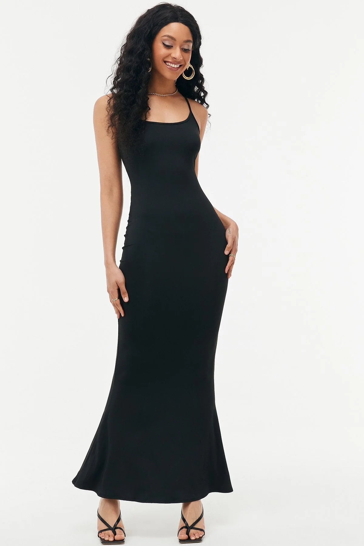 Robe moulante taille haute sans manches