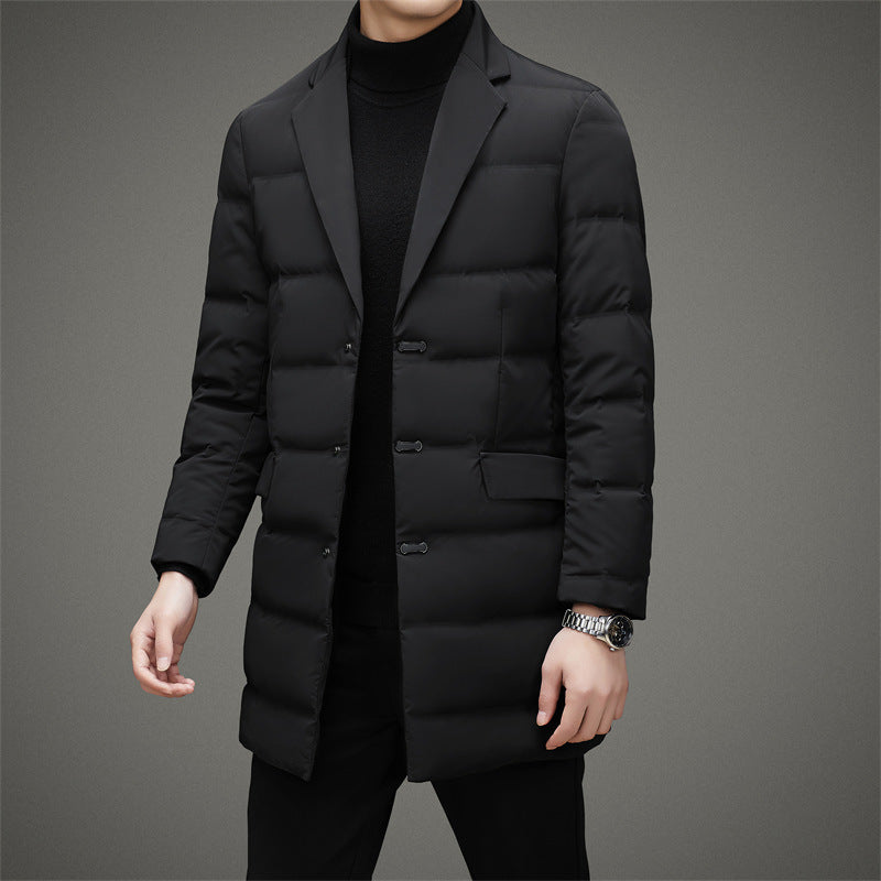 KIKIMORA Scarf Collar Cold-proof Down Jacket Coat Mid-length