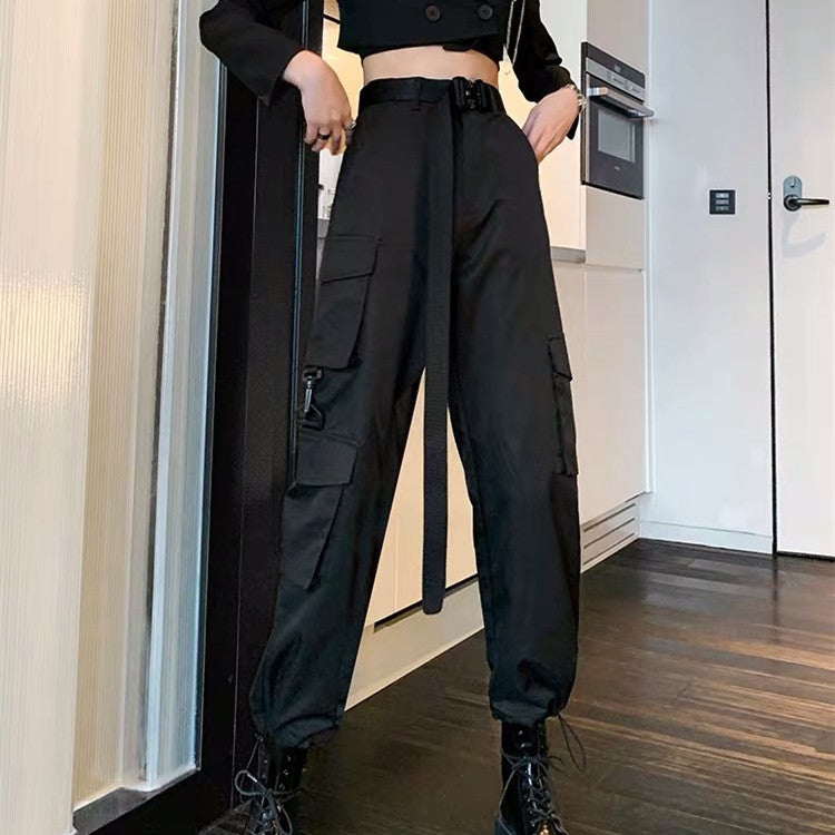 KIKIMORA Straight High Waist Cargo Pants