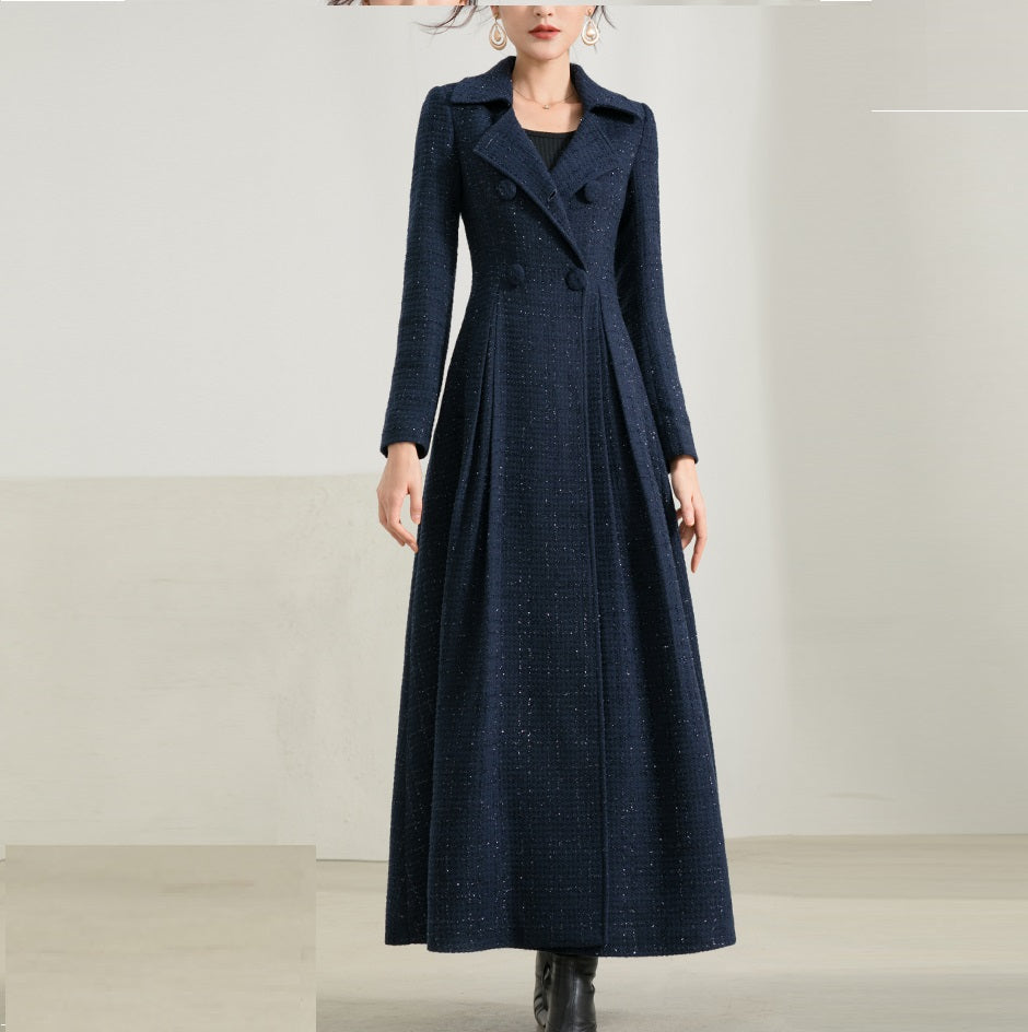 Thickened Mid Long Off Season Versatile High-end Woolen Coat