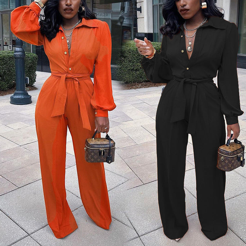 KIKIMORA Wide Pants Casual Jumpsuit