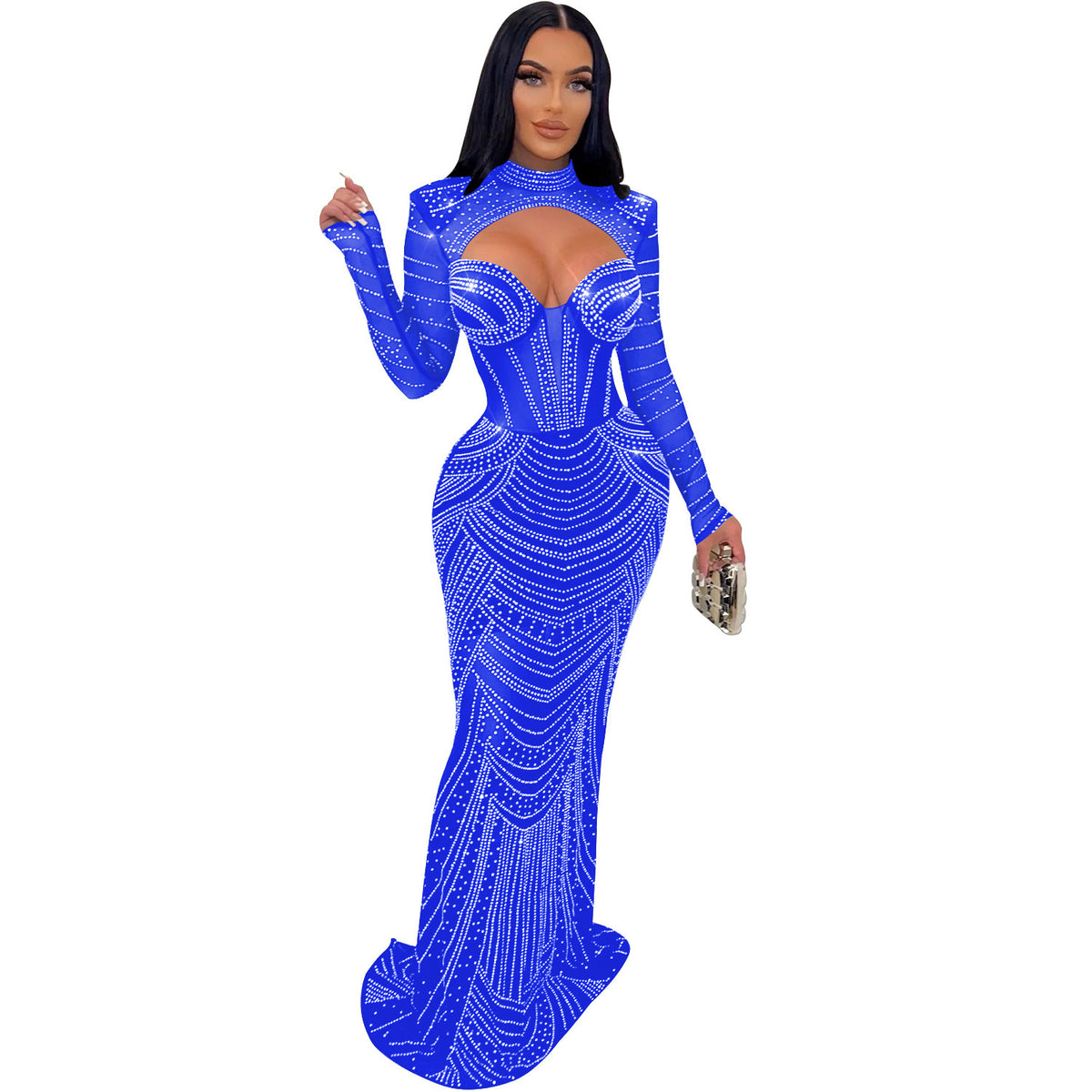 Robe en maille à manches longues pour femme