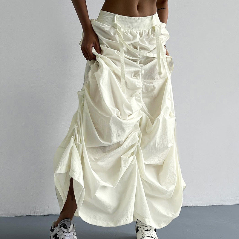 Elegant long cargo skirt