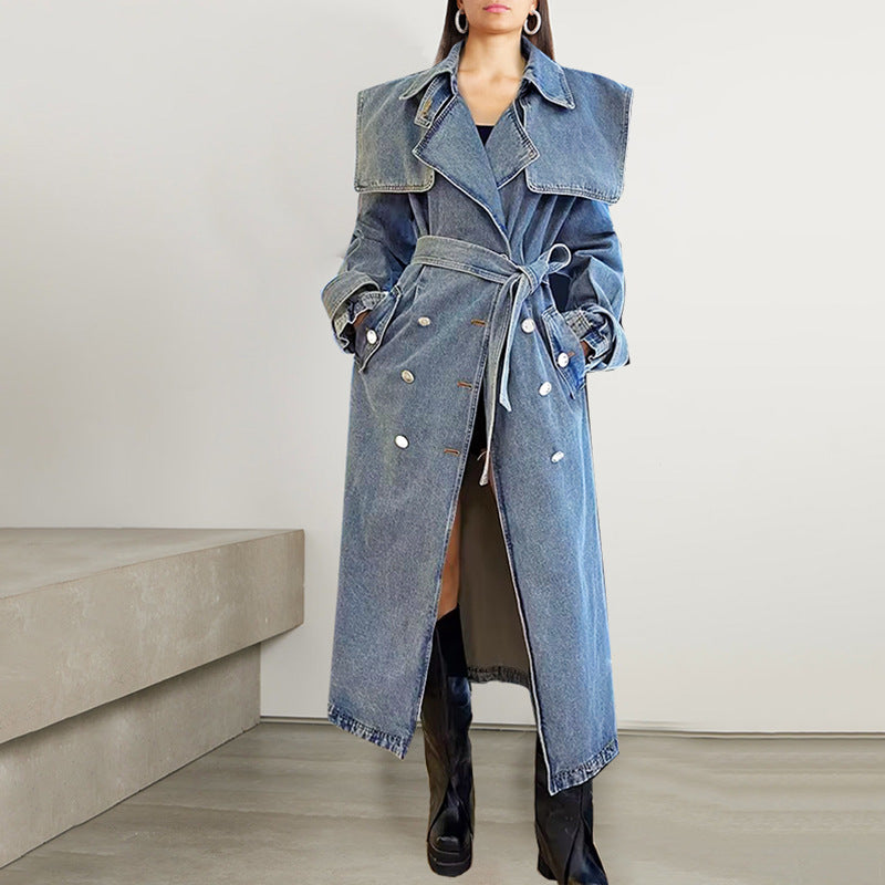 KIKIMORA Medium length coat with laces and lapels