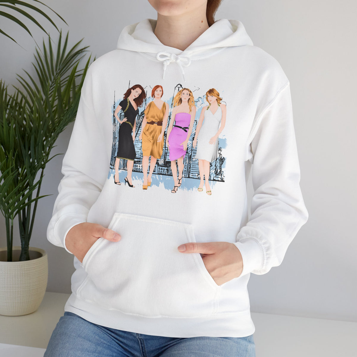 Vintage Retro Sex And The City Hoodie Fan Art SATC Hooded Sweatshirt for SATC fans.