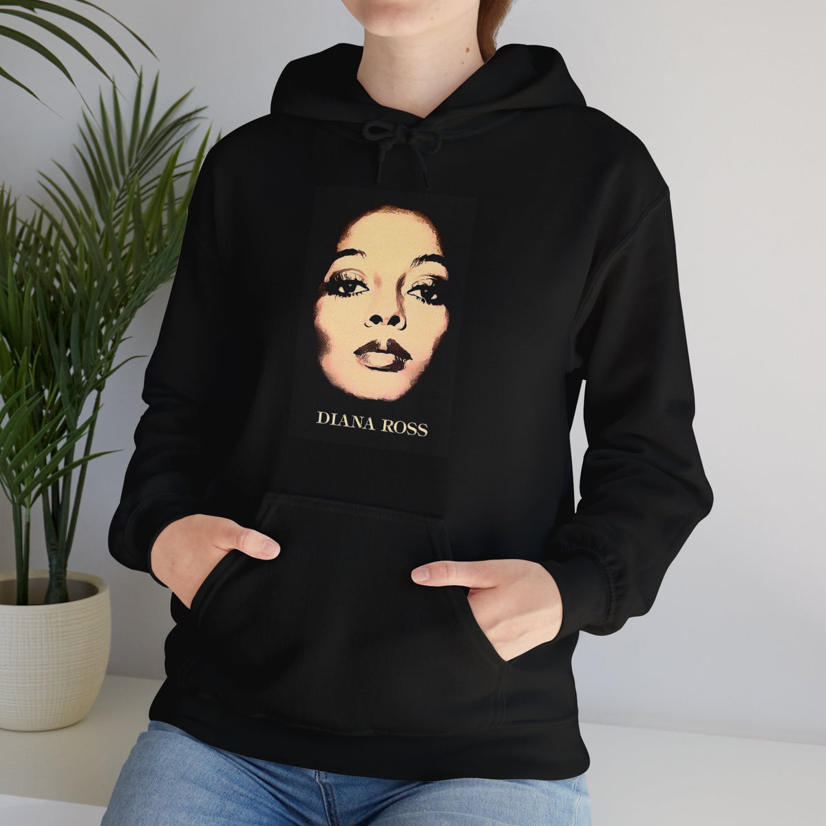 Vintage Retro 70s music legend Diana Ross fan art Unisex Hooded Sweatshirt for Diana Ross fans.