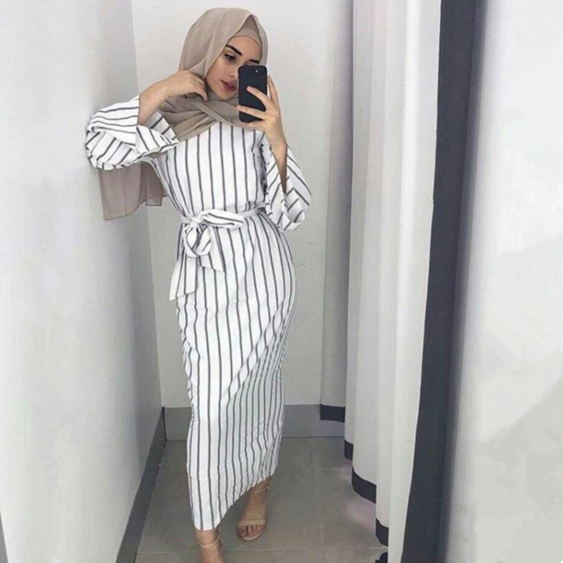 KIKIMORA Ethnic striped dress