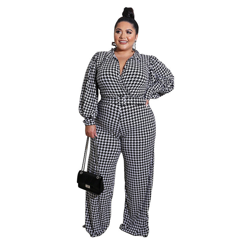 KIKIMORA Puff Sleeve Printed Jumpsuit