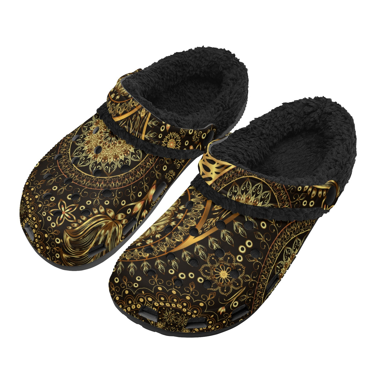 Unisex Black Winter Garden Slippers with Fleece Lining, Anti-Slip EVA Soles, Perfect for Home & Outdoor Use | Breathable Design