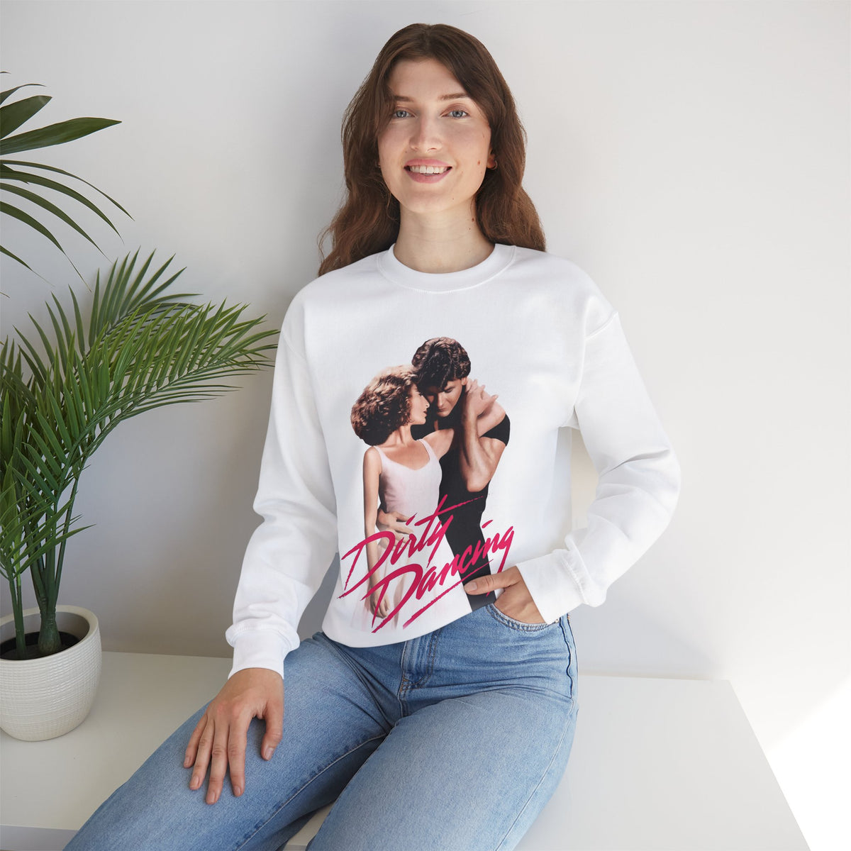 Romantic couple Patrick Swayze Dirty Dancing romantic movie Unisex Crewneck Sweatshirt for Patrick Swayze fans