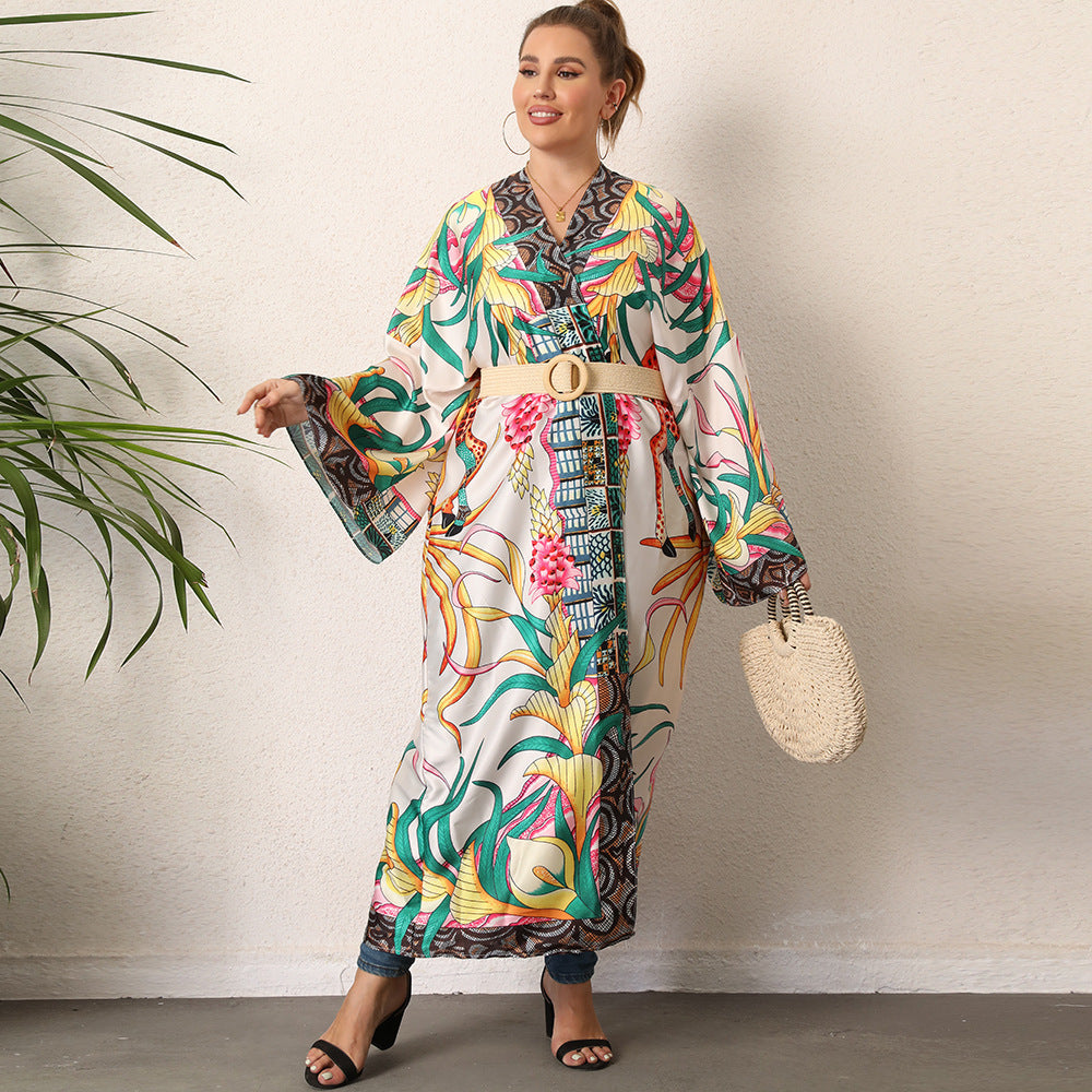 KIKIMORA Ethnic Style Long Sleeved Cardigan Kimono