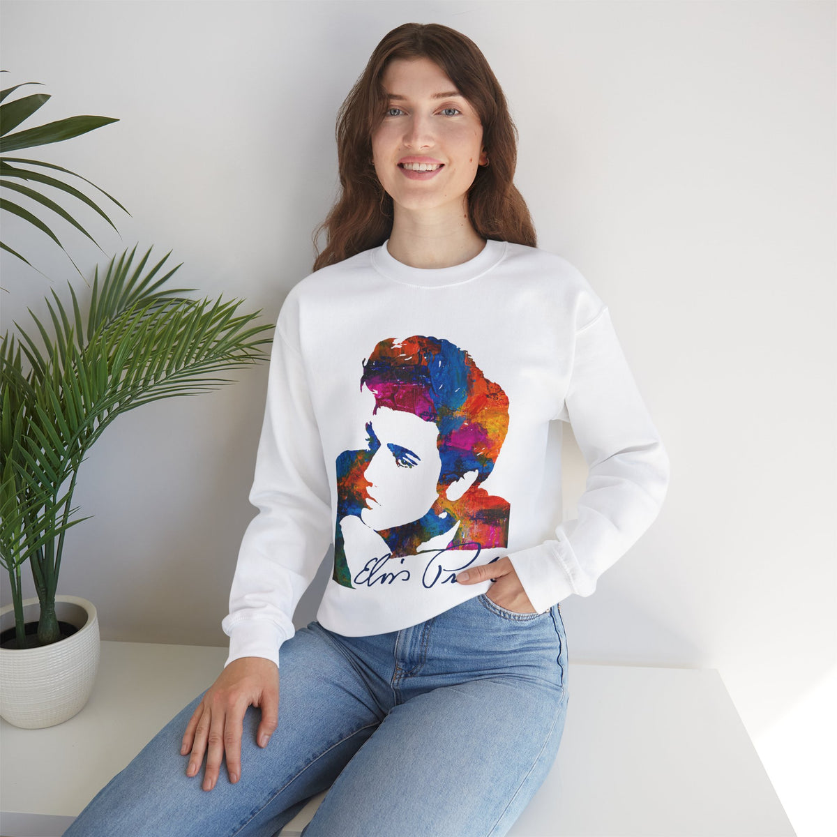 Vintage Retro Elvis Presley King of Rock and Roll Vintage Retro Unisex Fit Crewneck Sweatshirt for Elvis fans