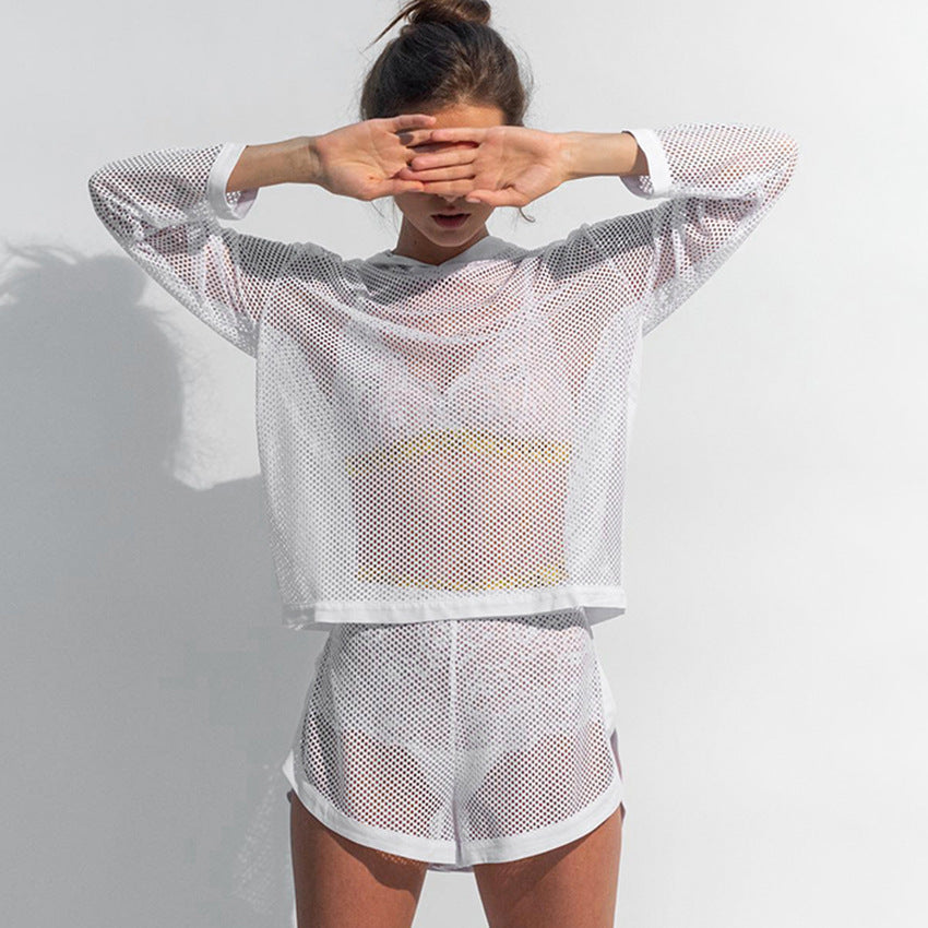 KIKIMORA See-through Hollow Sports Style Pajamas