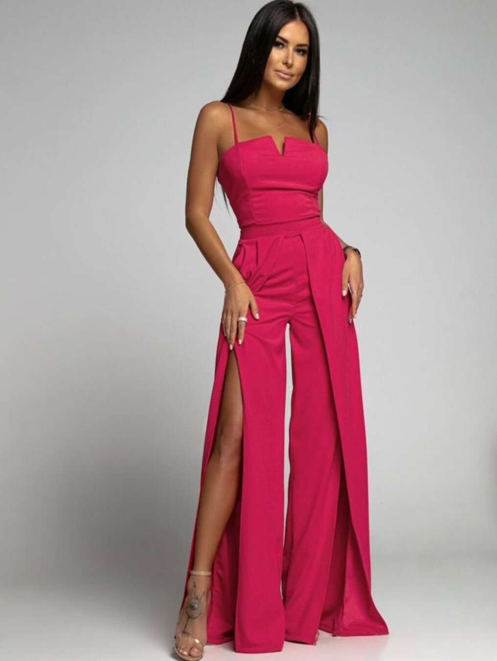 KIKIMORA Waist-tight Straight Mop Minimalist Jumpsuit