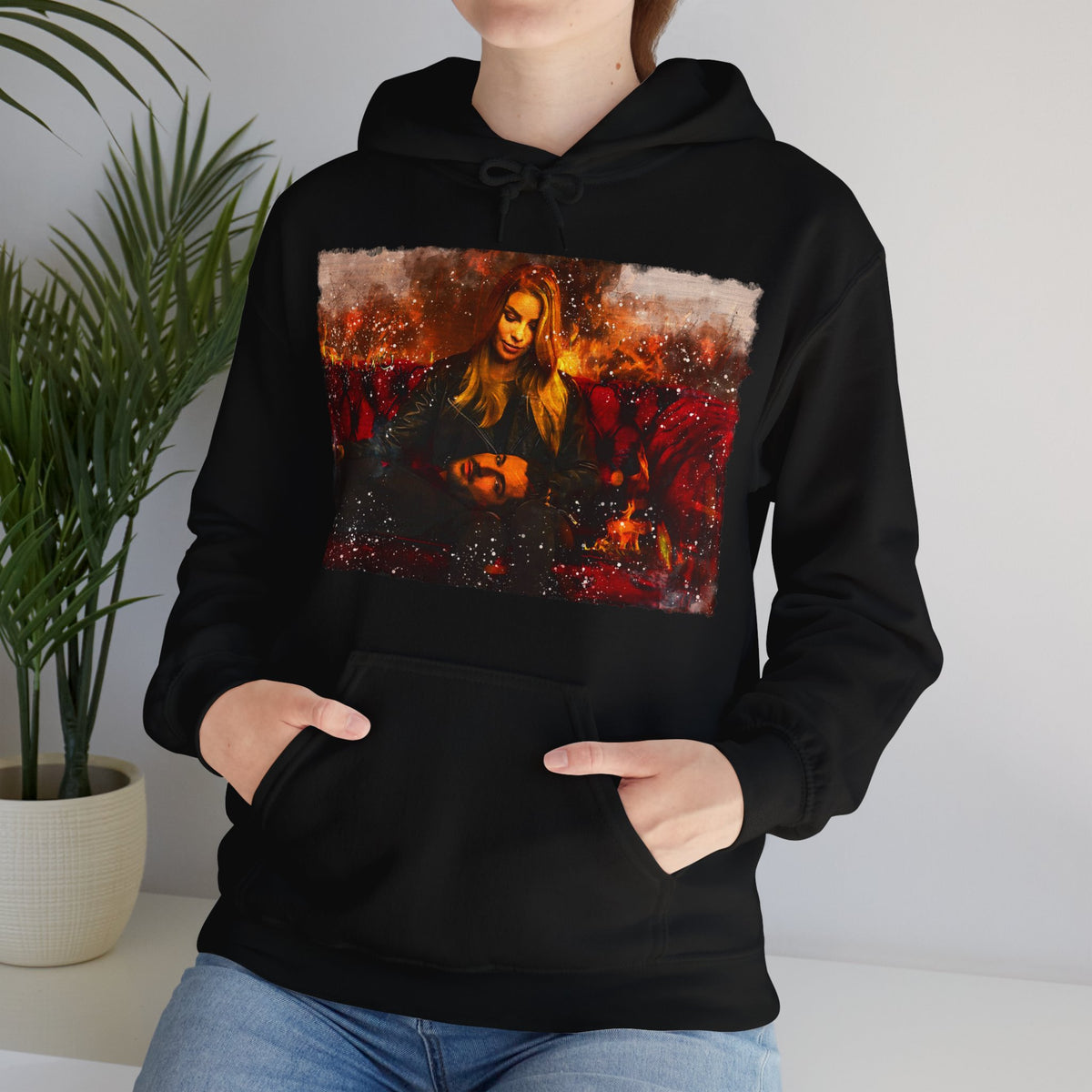 Vintage retro look Lucifer Morningstar fa art Unisex Hooded Sweatshirt for Tom Ellis fans