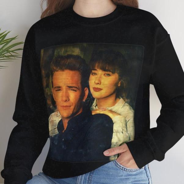 Vintage retro look Beverly Hills best friends Luke Perry fans gift Unisex Crewneck sweatshirt best gift for Beverly Hills fans