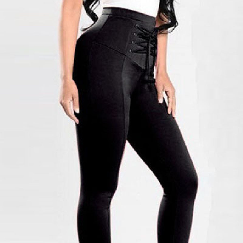 KIKIMORA Pantalon tricoté amincissant coupe slim