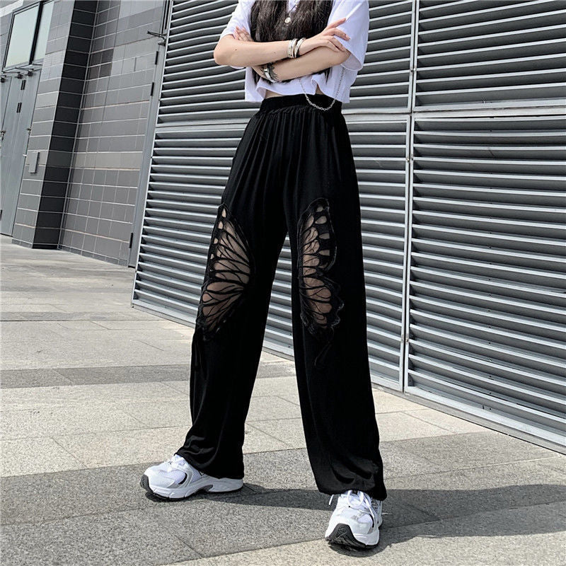 KIKIMORA Black Casual Pants