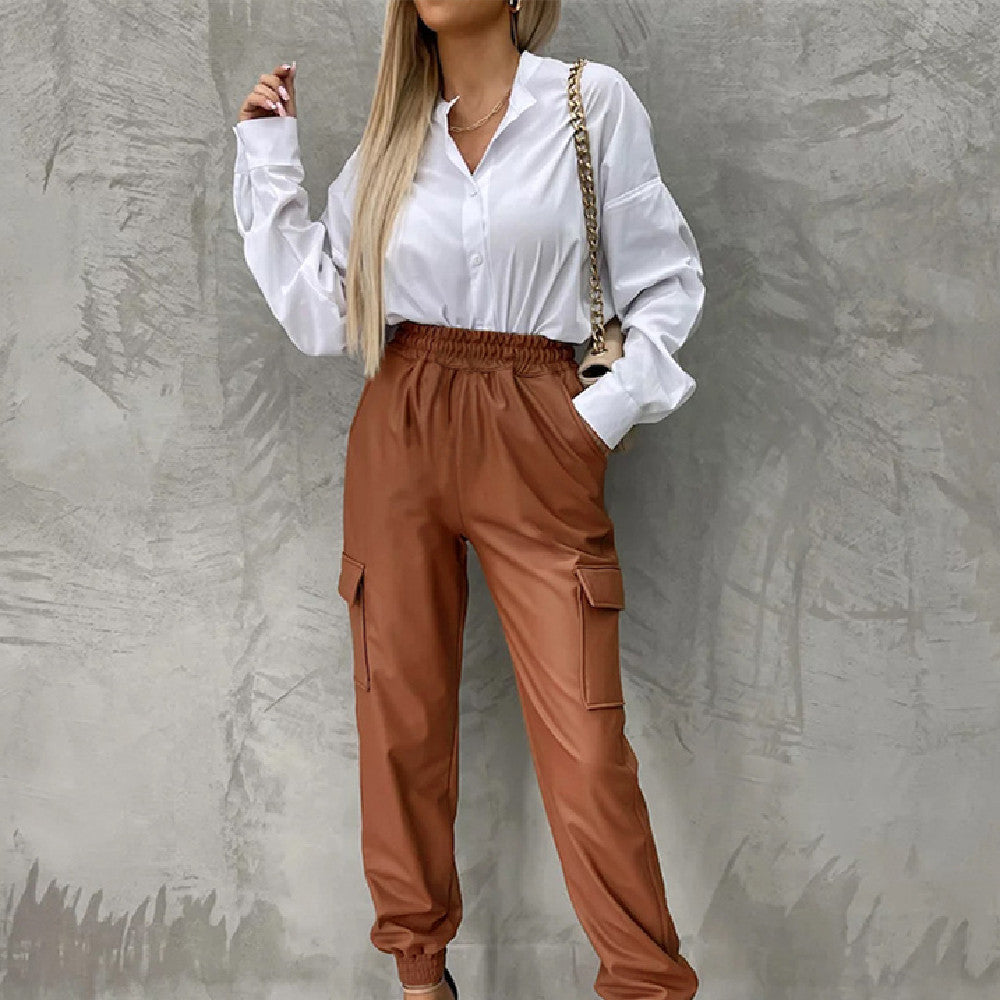 KIKIMORA Pantalon taille élastique noué à la cheville