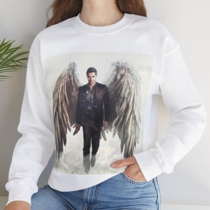 Vintage Retro Style  Lucifer Morningstar fan art Unisex Crewneck Sweatshirt for Tom Ellis fans