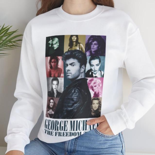 Vintage Retro FREEDOM 80s music fan art George Michael fan gift Unisex Crewneck Sweatshirt for 80s music fans.